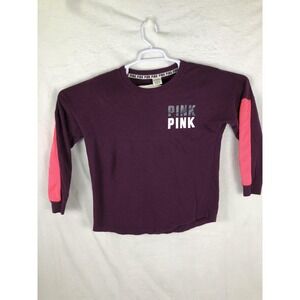 Victoria's Secret Pink Pullover Teen Womens Small Mesh Sleeve Long Sleeve‎ Shirt